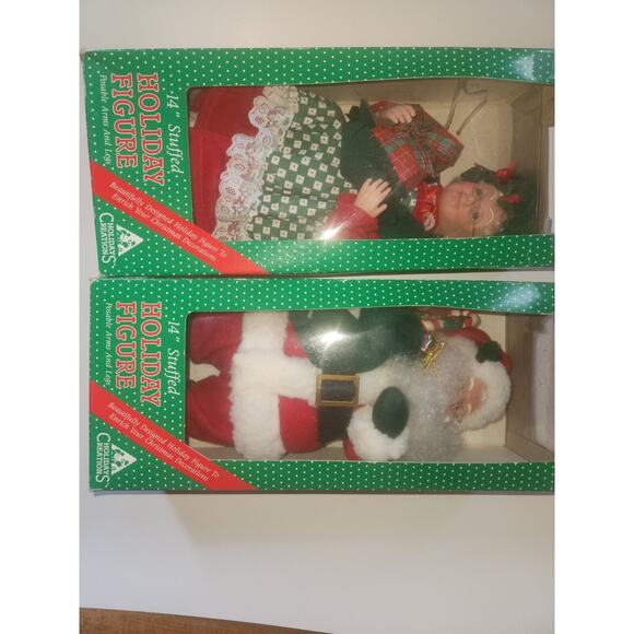 14" Vintage Holiday Creations Santa and Mrs Claus - Picture 1 of 12